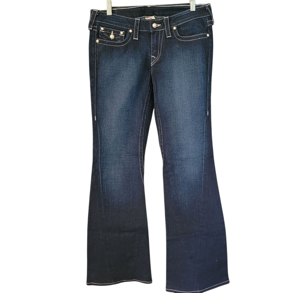 True Religion Joey flare leg pearl embellished jeans - 30.        L95